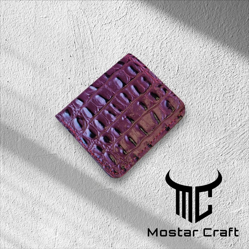 Bordo  Timsah Hakiki Deri Erkek Cüzdan - Görsel 4