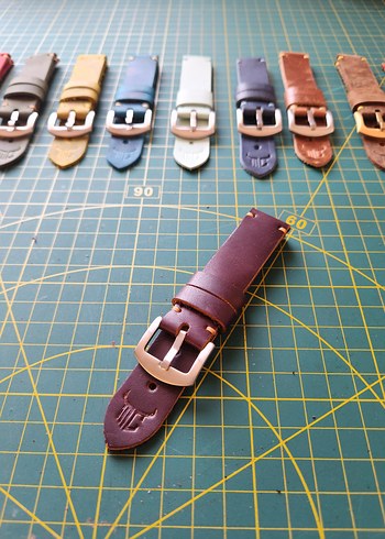 Çok Renkli Hakiki Deri Saat Kordonu El Yapımı - Görsel 2