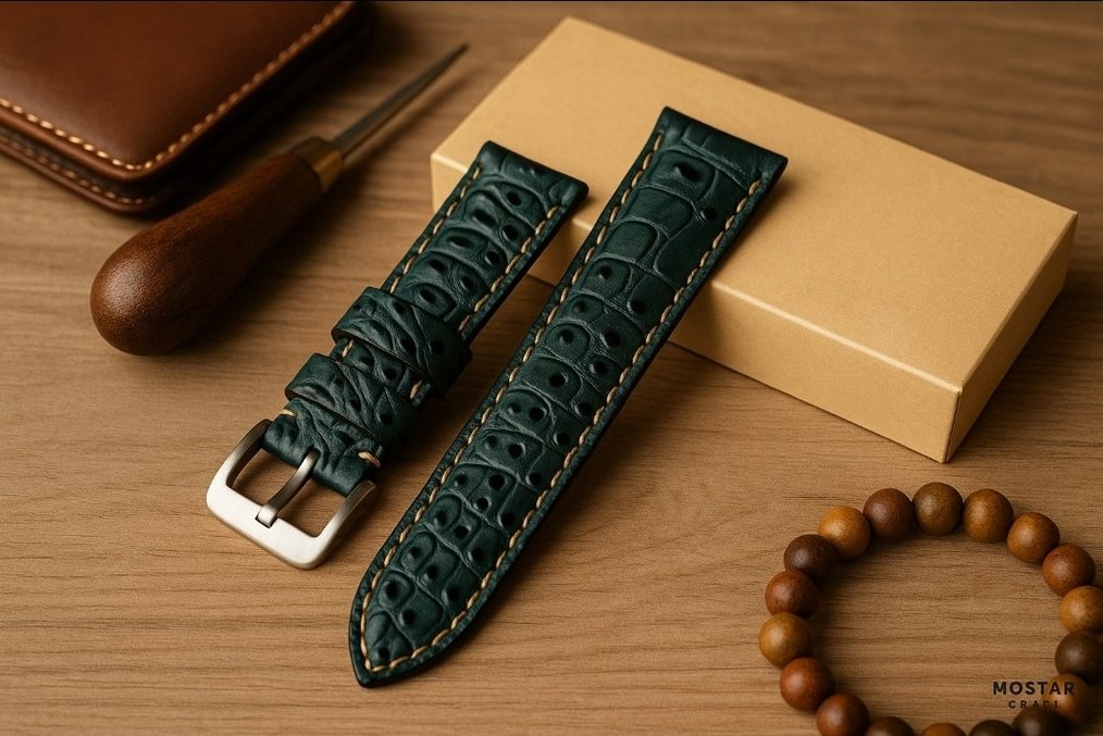 Premium Saat Kordonu El Yapımı Hakiki Deri - Görsel 2