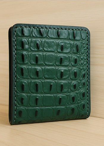 Hakiki Deri Timsah Derisi Desenli Erkek Cüzdan El Yapımı - Görsel 6