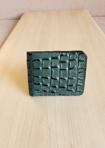 Hakiki Deri Timsah Derisi Desenli Erkek Cüzdan El Yapımı - Görsel 9