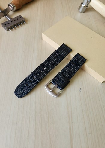 El Yapımı Hakiki Deri Saat Kordonu 22mm - Görsel 17