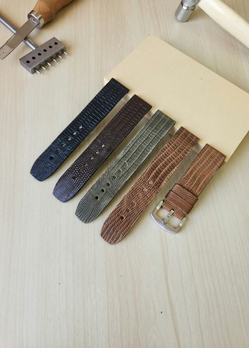 El Yapımı Hakiki Deri Saat Kordonu 22mm - Görsel 6