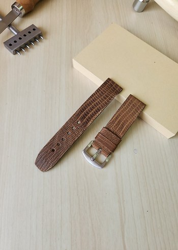 El Yapımı Hakiki Deri Saat Kordonu 22mm - Görsel 18