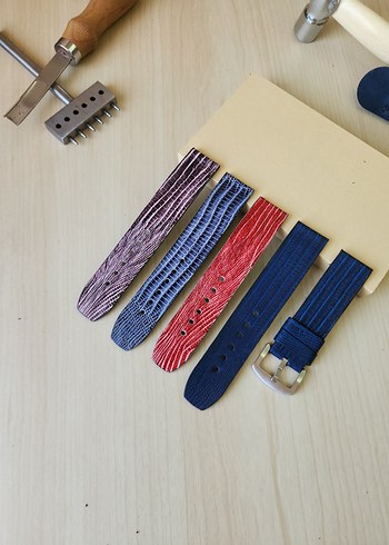 El Yapımı Hakiki Deri Saat Kordonu 22mm - Görsel 3