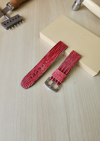 El Yapımı Hakiki Deri Saat Kordonu 22mm - Görsel 16