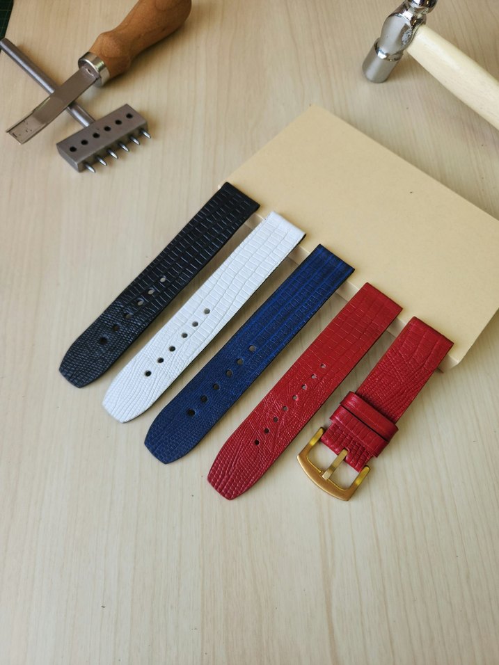 El Yapımı Hakiki Deri Saat Kordonu 22mm - Görsel 5