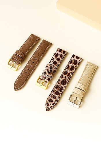 Hakiki Deri Saat Kordonu Krem Bej Rengi El Yapımı Saat Kordonu - Görsel 5