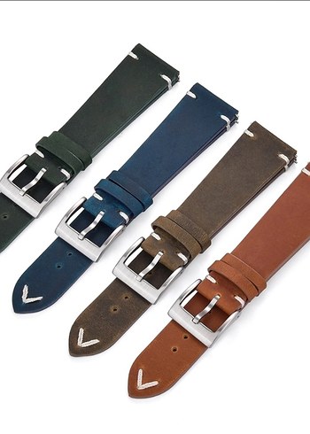 El Yapımı Hakiki Deri Saat Kordonu - Görsel 2