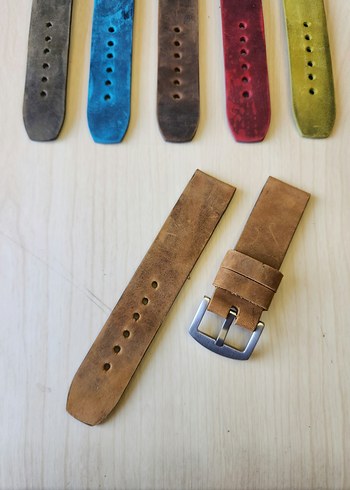 El Yapımı Hakiki Deri Saat Kordonu - Görsel 4