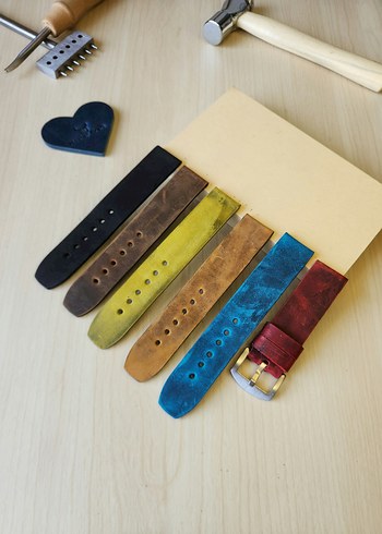 El Yapımı Hakiki Deri Saat Kordonu - Görsel 6