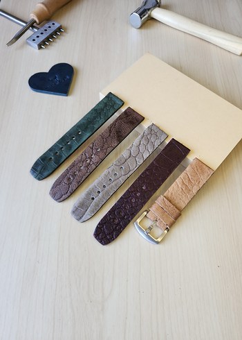 26mm El Yapımı Hakiki Deri Saat Kordonu - Görsel 3