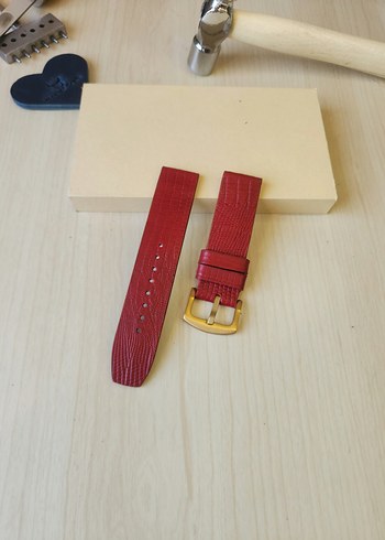 Beyaz Saat Kordonu El Yapımı Hakiki Deri - Görsel 3