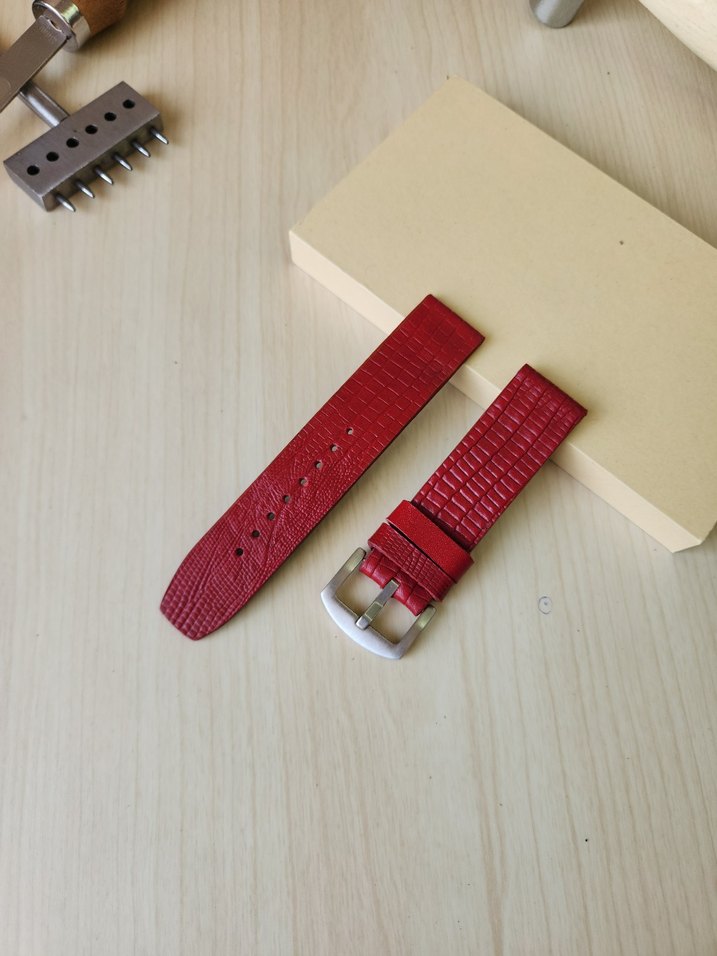 Beyaz Saat Kordonu El Yapımı Hakiki Deri - Görsel 5