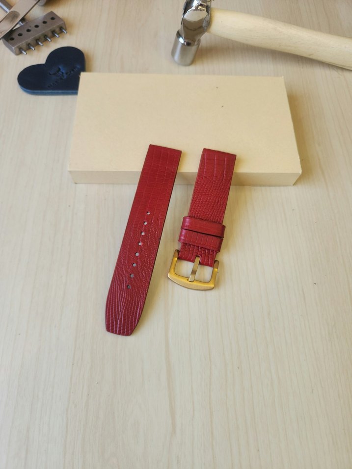 Beyaz Saat Kordonu El Yapımı Hakiki Deri - Görsel 3