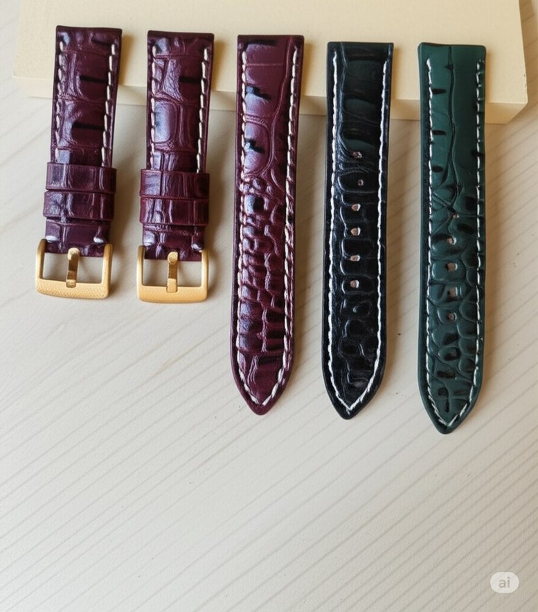 Timsah Hakiki Deri El Yapımı Saat Kordonu - Görsel 3