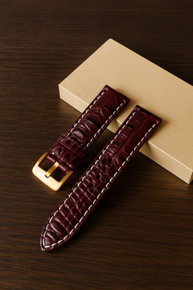 Timsah Hakiki Deri El Yapımı Saat Kordonu - Görsel 2