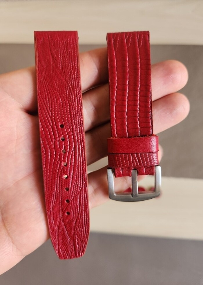 Hakiki Deri Saat Kordonu Tamamen El Yapımı  - Görsel 3