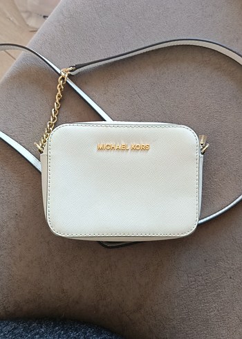 Beyaz Michael Kors Deri Bel Çantası