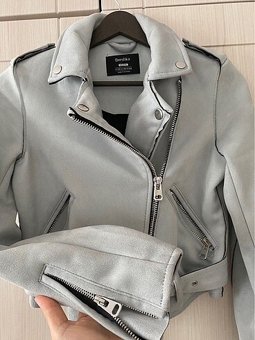 xs Beden Bershka buz mavisi biker
