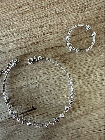 Diğer Söğütlü silver yüzük bileklik gümüş set