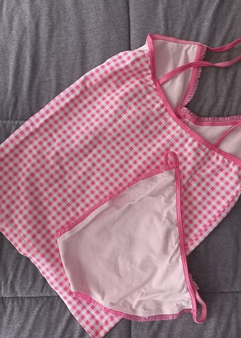 Pembe Kareli Askıl Atlet Slip Takım - Görsel 2