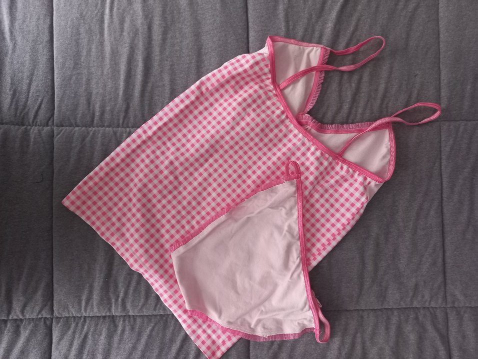 Pembe Kareli Askıl Atlet Slip Takım - Görsel 2