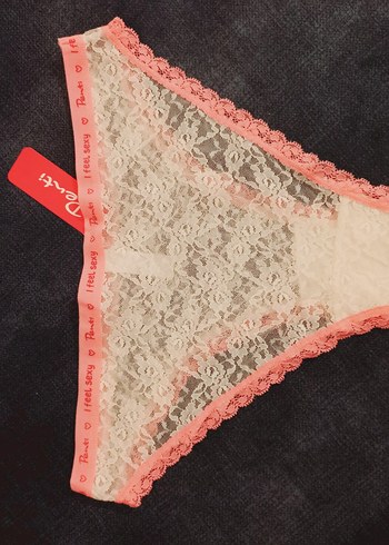 Penti Nakışlı Pembe Midi Dantel Kadın İç Çamaşırı - Görsel 3