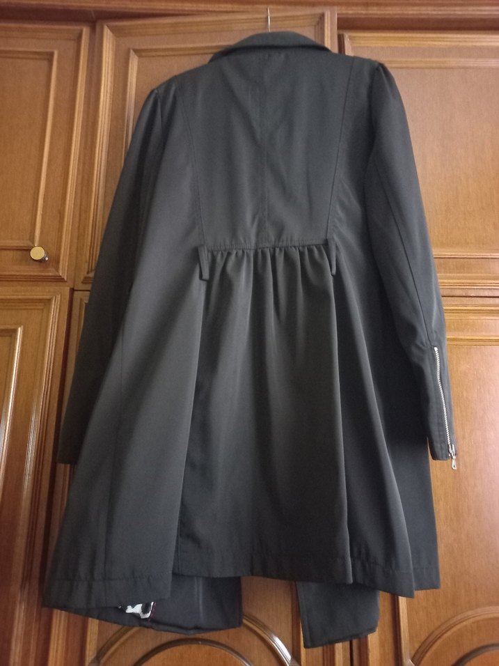 Fermuarlı Siyah Trençkot - Görsel 4