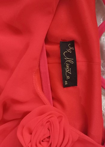 Kolsuz Nar Çiçeği Mini Abiye Elbise - Görsel 6