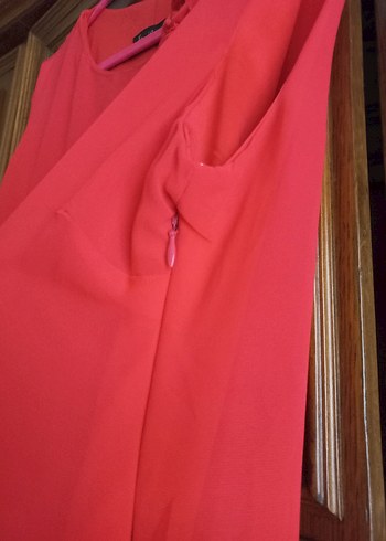 Kolsuz Nar Çiçeği Mini Abiye Elbise - Görsel 4