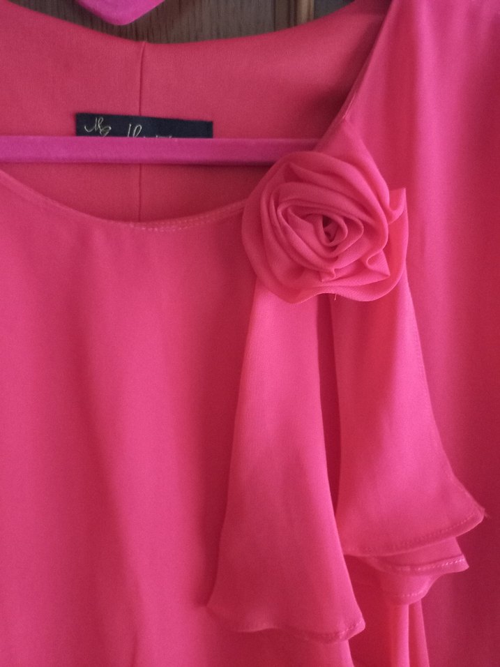 Kolsuz Nar Çiçeği Mini Abiye Elbise - Görsel 3