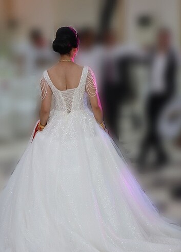 Kol detaylı 36 beden gelinlik  - Görsel 5