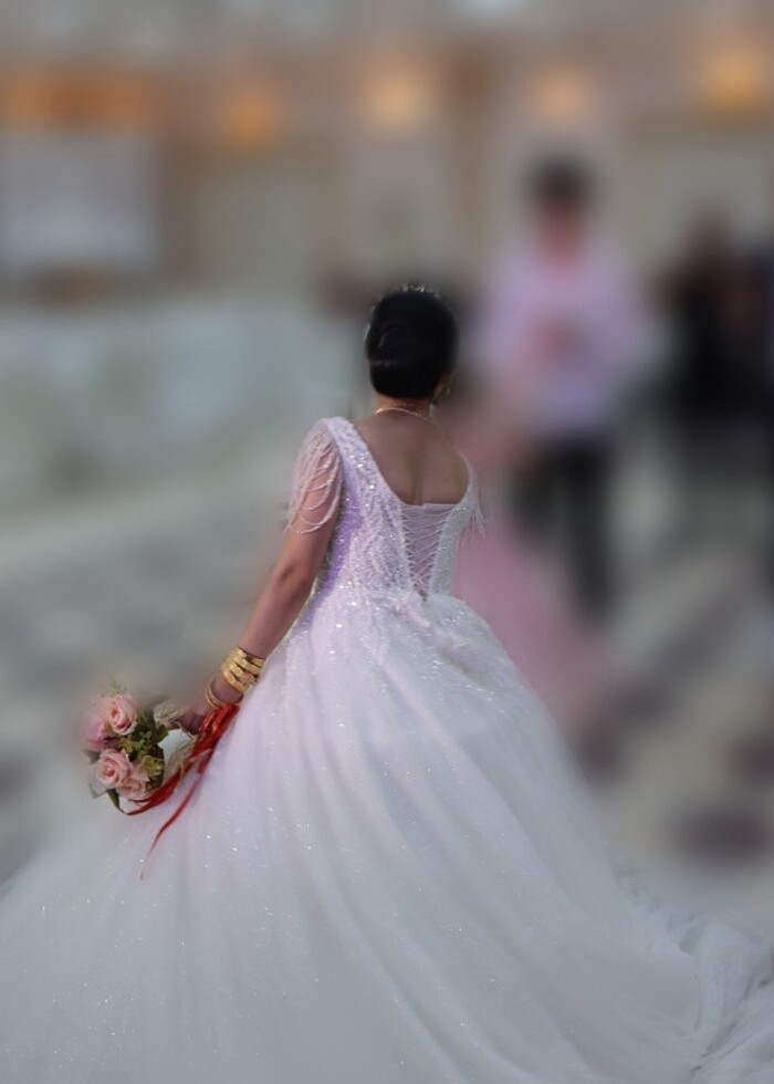 Kol detaylı 36 beden gelinlik  - Görsel 4