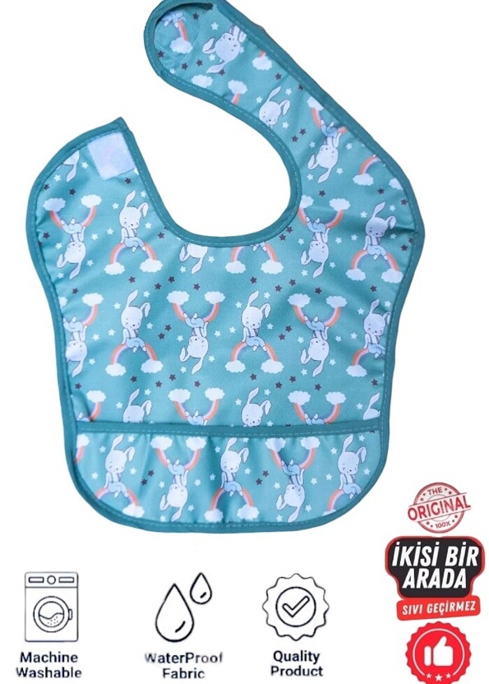 2'li Sıvı Geçirmez Mama Önlüğü - Görsel 3