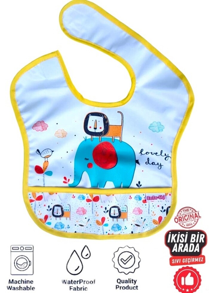 2'li Sıvı Geçirmez Mama Önlüğü - Görsel 3