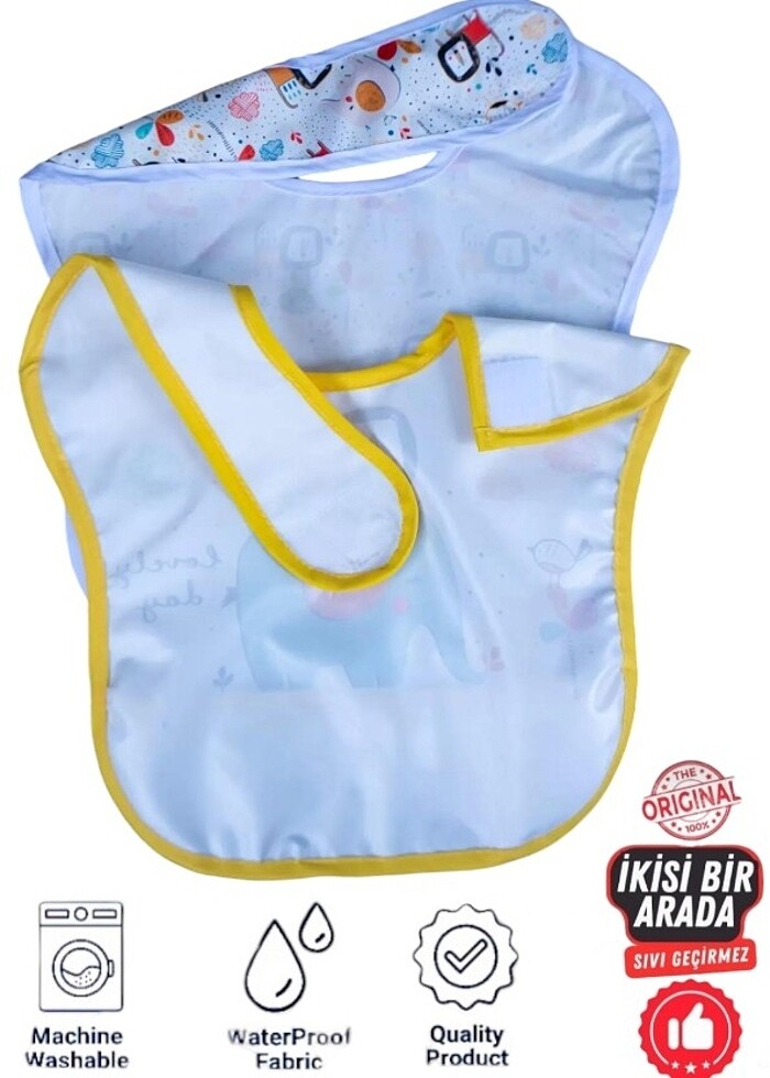 2'li Sıvı Geçirmez Mama Önlüğü - Görsel 2