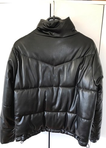 H&M Siyah Deri Şişme Mont