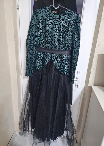 38 Beden Uzun Siyah Gotik Kadın Abiye Elbise