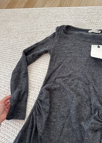 s Beden gri Renk Pull&Bear Triko Midi Elbise