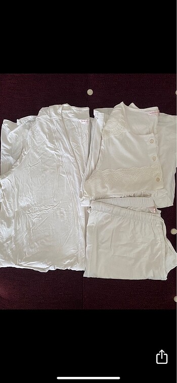 xxl Beden beyaz Renk Lohusa pijama sabahlık set