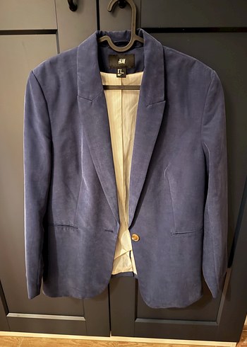 H&M Mavi Suet Modal Blazer Ceket