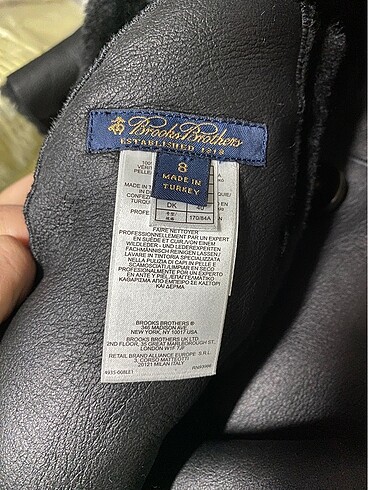 l Beden Brooks Brothers Kuzu Kürk Yün Deri Çift Taraflı Palto