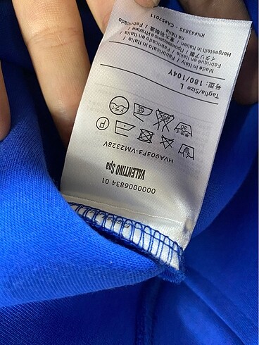l Beden Valentino Kartal Baskılı Mavi Sweatshirt L