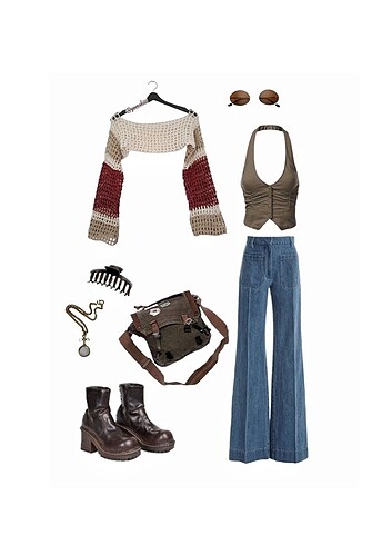 Y2k sleeves bolero crop üst