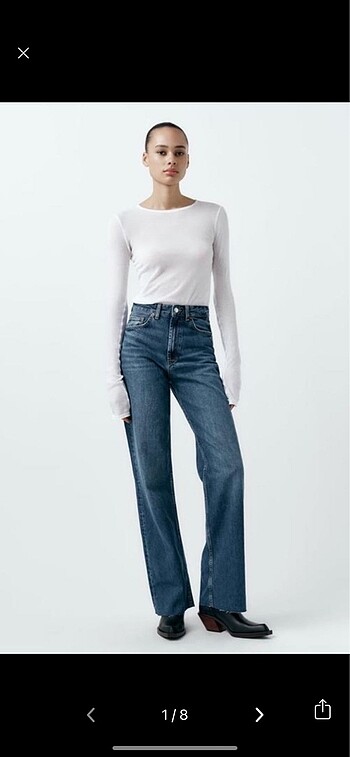 Zara Yüksek Bel Wide Leg Aranan Jean