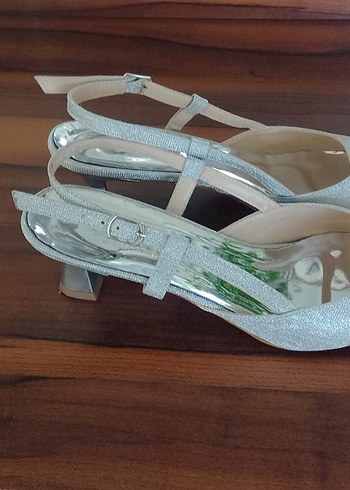 39 Beden Gri Stiletto Topuklu Kadın Abiye Ayakkabı