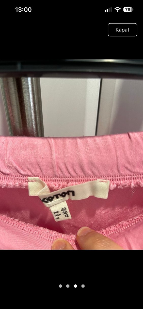 Pembe Uzun Salaş Drapeli Etek - Görsel 3