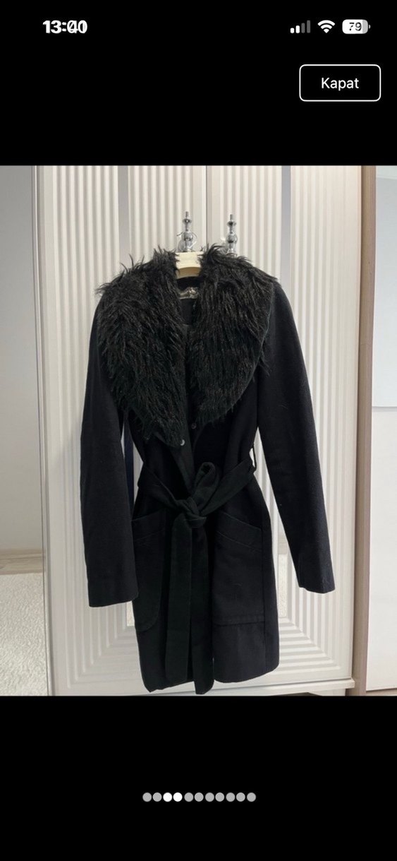 Siyah, uzun tüylü yakalı kaban - Görsel 2