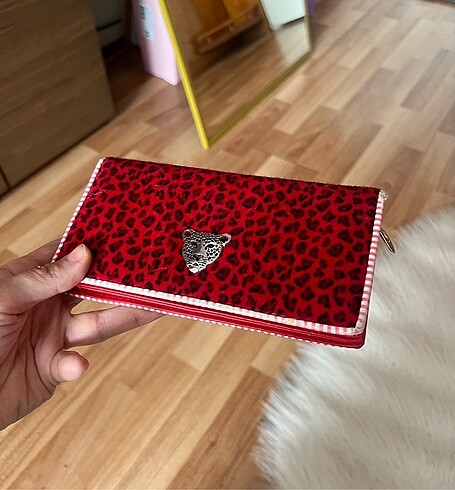 Beden kırmızı Renk Kırmızı Leoparlı Cüzdan